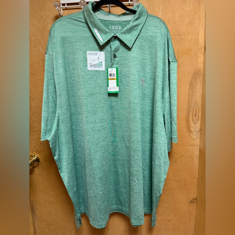 IZOD Golf swing flex green polo men’s big and tall 4 XLT
